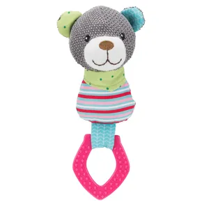 JUNIOR maci műanyag gyűrűvel, hang, 23 cm